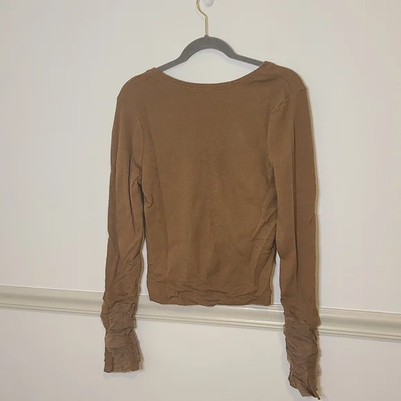 Free People Wear Me Out Lace Detail Top XL Olive NWT - Picture 5 of 7